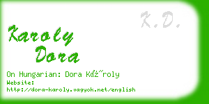 karoly dora business card